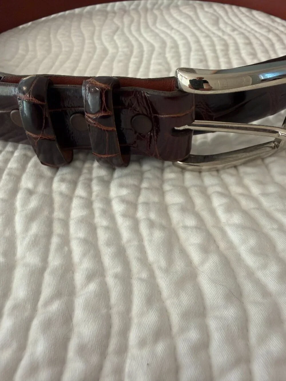 Alligator dress belt